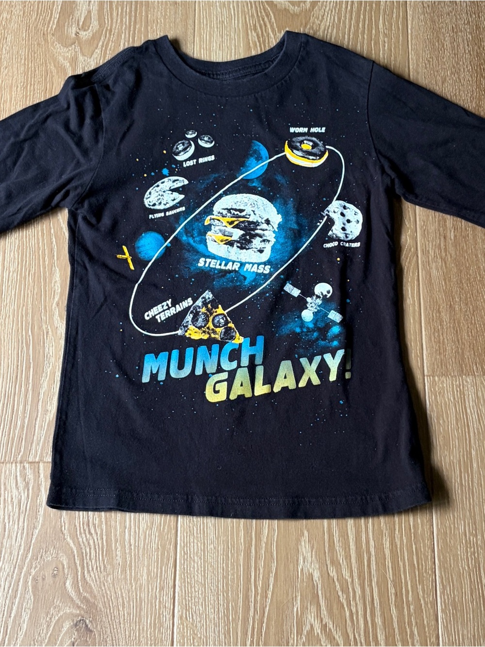The Children's Place Boys Size 5/6 Galaxy Space Graphic Long Sleeve Tee